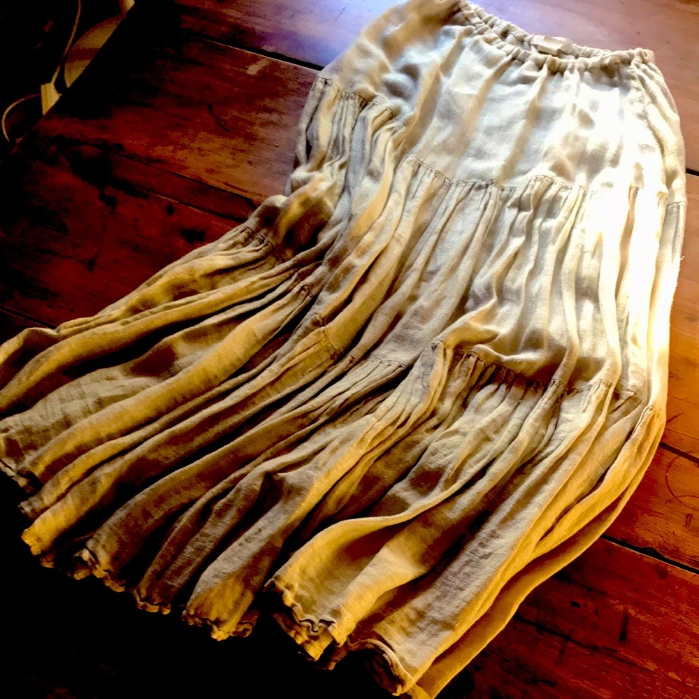 CP Shades 1990’s full length metallic gold skirt.